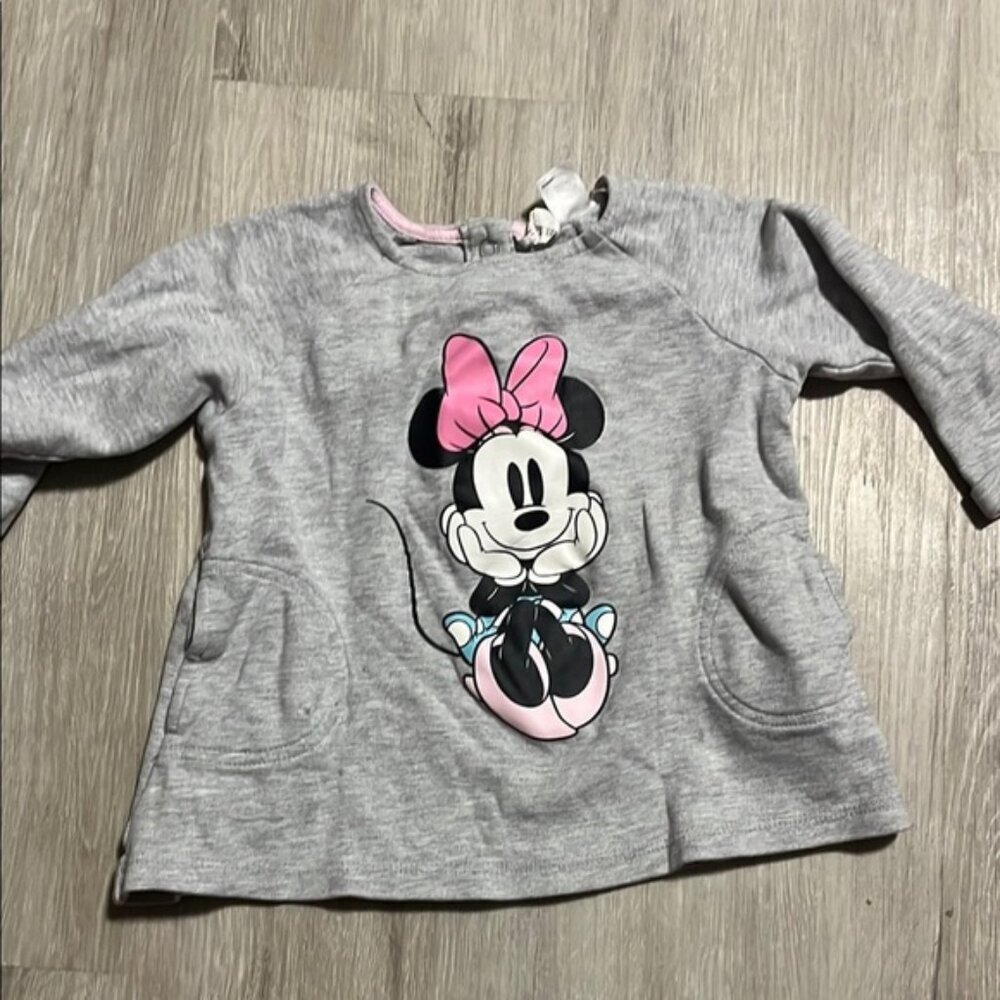 Disney Minnie Mouse Gray Kids Top 9-12M